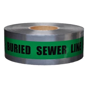Presco Underground Detectable Tape: 3 in. x 1000 ft. (CAUTION BURIED SEWER LINE - Picture 1 of 4