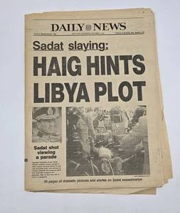 Egypt President Anwar Sadat Dies -Oct 7 1981 NY Daily News Newspaper-COMPLETE - Picture 1 of 11
