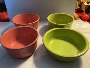 FIESTA WARE 4 CUENCOS Lote 3 Gusto 28 OZ 2 Rosa 1 Lt Lima y 1 Lt Cereal Lima - Imagen 1 de 3