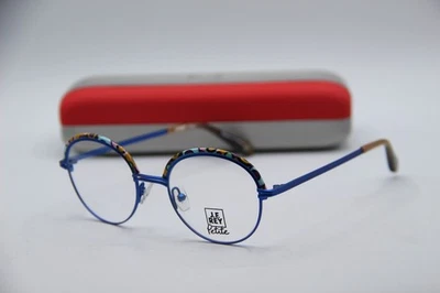 NEW J.F. REY PM 077 2080 BLUE BROWN GUNMETAL AUTHENTIC EYEGLASSES W/CASE 46-18 - Image 1 of 4