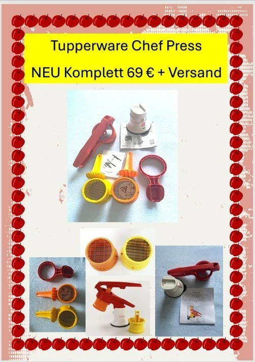 TUPPERWARE Pommes-Schneider Chef Universalschneider klein + groß mit Standfuß 27 - Bild 1 von 4