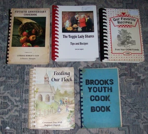 Lot 5 Tennessee Georgia Southern Church School Community Cookbooks Spiral Bound - Picture 1 of 1