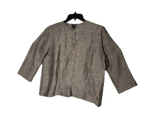 Blusa Eileen Fisher Mujer Pequeña Beige Mezcla de Lino Lagenlook Abotonada - Imagen 1 de 6