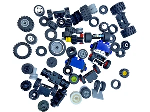 Lego Wheels Tires All Less Than 1" in Size Hubs Wheel Sets 50+ Units - Picture 1 of 3