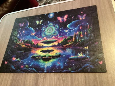 Butterfly heaven sphere JIGSAW PUZZLE   11.5x 16.5 inch 3 mm wooden whimsies Vgc - Image 1 of 4