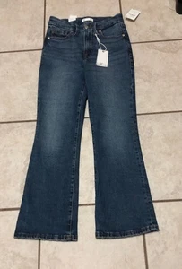 NWT GOOD AMERICAN "0/25" SKINNY FIT CROP MINI BOOT LEG INDIGO STRECTH JEANS $169 - Picture 1 of 15