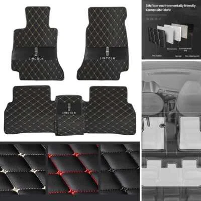 For Lincoln MKC-MKS-MKT-MKX-MKZ All Weather Car Floor Mats Foot Pads Carpet Auto Foto 1 de 4