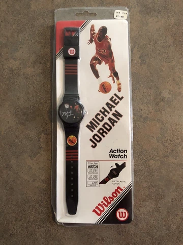 Vintage Michael Jordan Chicago Bulls Wilson Action Watch, NIP Cover