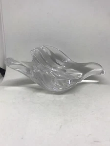 Clear Lead Crystal Bird Taper Candlestick Holder. - Picture 1 of 5