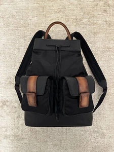 100% Authentic Mens Berluti Horizon Leather Nylon Backpack Black RRP £2,950 Mint - Picture 1 of 15