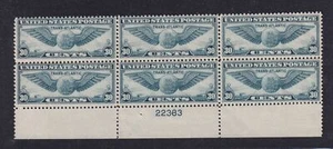 1939 Sc C24 Trans-Atlantic 30c blue MNH OG plate block of 6, CV $130 (B2 - Picture 1 of 2