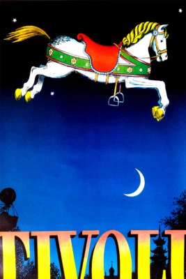 Carrusel caballo Tivoli Funpark 1982 arte de pared vintage decoración del hogar - PÓSTER 20x30 Foto 1 de 4