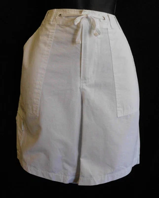 Basic Edition Short Size M NWT White 100% Cotton Flat Ins. 8.5" Cargo Drawstring - Image 1 of 4