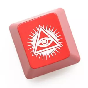 NOVELTY SHINE THROUGH KEYCAPS ABS ETCHED BLACK RED ESC EYE OF PROVIDENCE - Picture 1 of 6
