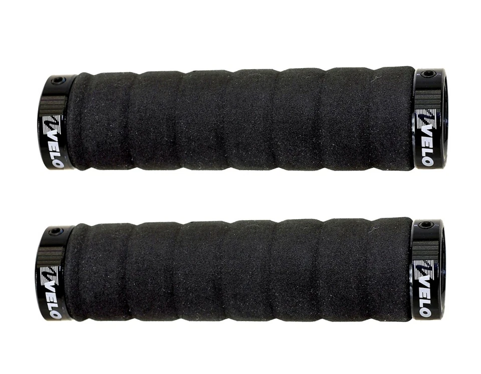 Fahrrad Schaumstoff Griffe Softgriffe Lenkergriffe Schraubgriffe Aluklemme 130mm - Bild 1 von 1