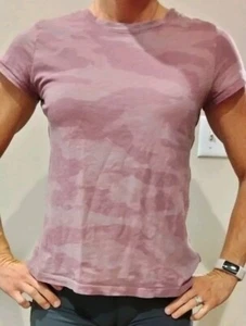 Athleta Pink Camo Short Sleeve Top Size S. Soft Crewneck Tee. - Picture 1 of 6