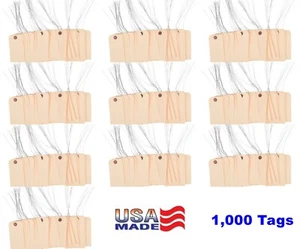 1,000 of 4 3/4" x 2 3/8" Size 5 Manilla Inventory Hang Tag Tags with Wire 13 Pt - Picture 1 of 5
