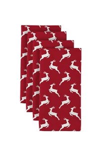 Christmas Reindeer Red 18" x 18" Napkins 1 Dozen - Picture 1 of 1