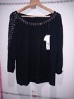 ROMAN  Top  Size 18 Black   Party 3/4 Sleeve  Polyester Express Shipping 