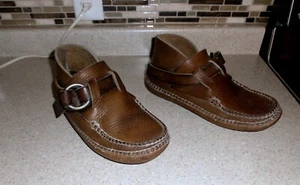 Vintage J L Coombs Strap and Ring Moccasin Boots men size 8 - Picture 1 of 20