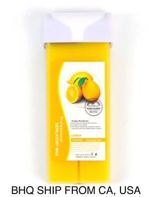 BEAUTY HEADQUARTERS Roll-On Hot Depilatory Wax Cartridge Warm Lemon Heater Waxing Hair Removal