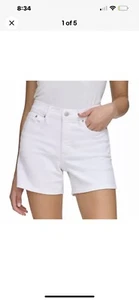 Calvin Klein Jeans Women's 5 Pockets Shorts, White, Size 12 - Picture 1 of 5