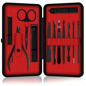 12 Pieces Manicure Pedicure Nail Care Set Cutter Clippers Tool Kit For Women Men - Picture 1 of 14