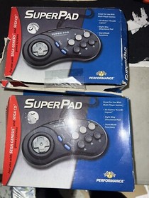 Lot of 2 SuperPad Controller For Sega Genesis & Sega CD by Performance NEW