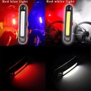 COB USB Rechargeable LED Bike Bicycle Cycling Front Rear Tail Light 4 Modes Lamp