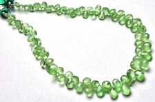 TOP QUALITY GREEN GARNET FACETED Pear SHAPE BEADS Briolettes 4 TO 7 MM 9"