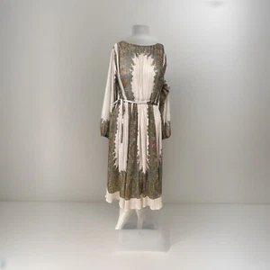 Vintage 1970’s Hal Ferman Boho Flowy Pleated Long Sleeve Midi Dress Size M/L - Bild 1 von 12