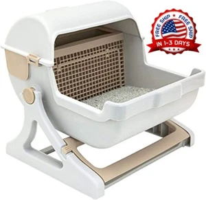 Arenero para gatos fácil de limpiar caja de arena para gatos separa derechos NUEVO - Imagen 1 de 8