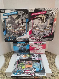Pokemon Black Bolt & White Flare ETB + Poster And Binder Collection (ALL) - Picture 1 of 6