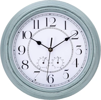 ACCHINE Orologio Da Parete Vintage, 30CM Orologio Da Parete Grande Con Termometr - Immagine 1 di 4