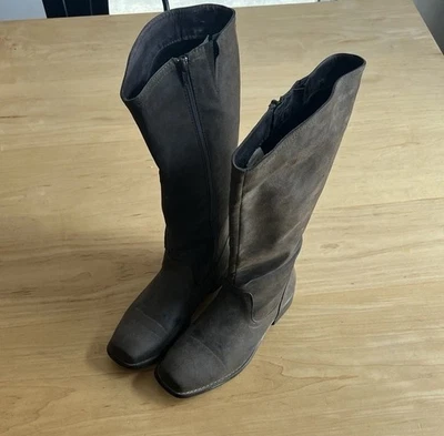 Pierre Dumas 女式骑行靴棕色 7.5 码 — 第 1/4 张图片