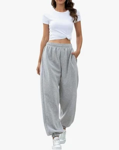 HeSaYep Gr. M grau High Waist Sweatpants Jogginghose Sweathose grau - Bild 1 von 9