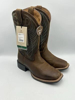 Ariat Round Up 宽方头防水西部骑行靴 10036041 女式 7.5 — 第 1/4 张图片