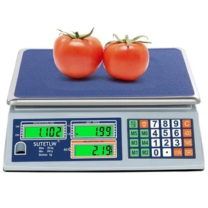 Digital Commercial Price Scale 66lb 30kg Dual LCD Display Stainless Steel Top - Picture 1 of 7
