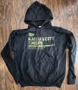 Kansas City Chiefs Hooded Sweatshirt Camo- Latitude / Longitude - 1960, L, NEW!! - Picture 1 of 4