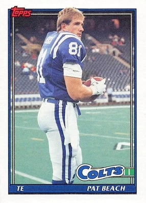 Pat Beach 1991 Topps 347 Indianapolis Colts Football Card - Image 1 of 2