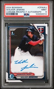 Autógrafos Bowman Chrome Prospect 2024 Walker Jenkins primer novato automático PSA 9 como nuevos - Imagen 1 de 3
