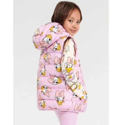 Chaleco Acolchado Disney Daisy Duck Niñas Niños Con Capucha Rosa Nuevo Con Etiquetas Foto 1 de 4