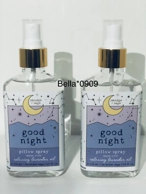 *Set di 2*Smudge Sage BUONA NOTTE fatto con olio di lavanda rilassante 4,5 fl oz/133 ML - Immagine 1 di 4