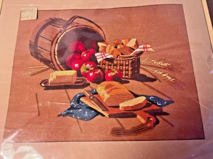 Vintage Sunset Stitchery SUNSHINE HARVEST Apples Kitchen #2295 USA 14" x 18" - Picture 1 of 3
