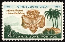 Canal Zone - 1962 - 4 Cents Girl Scouts Badge & Gatun Lake Camp # 156 Mint NH