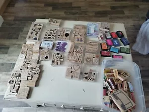 Riesiges 240 Lot Gummistempel Vintage Stampin Up Holzstempel Basteln Holz - Bild 1 von 13