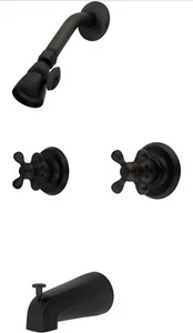 Kingston Brass KB245AX Magellan Twin Handle Tub & Shower Faucet With Decor Cr... - Picture 1 of 2
