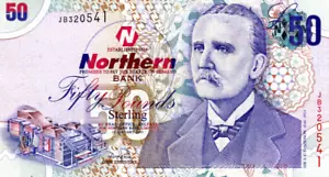 Northern Ireland 50 Pounds 2017 UNC w/ CF Polymer Banknote P-208 Prefix JB - Picture 1 of 2