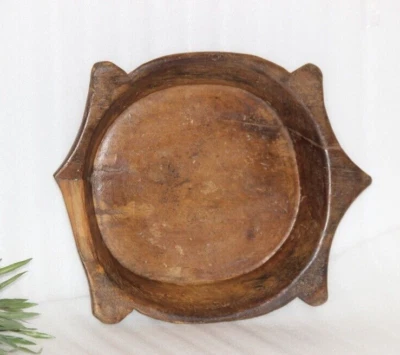 Vintage Wooden Kitchenware Parat Dough Kneading Bowl Original Old hand Carved - Image 1 of 4