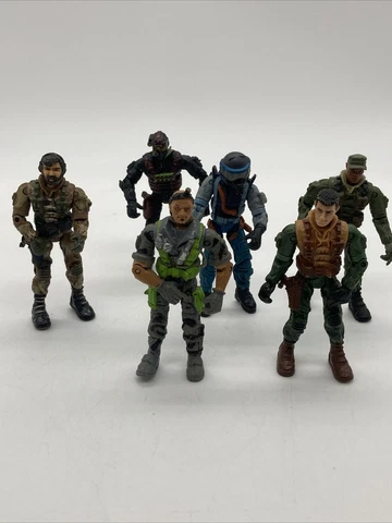 VINTAGE LANARD 2003 LOT OF 6 4” Action Figures Gi Joe K.O. Movable Appendages Cover